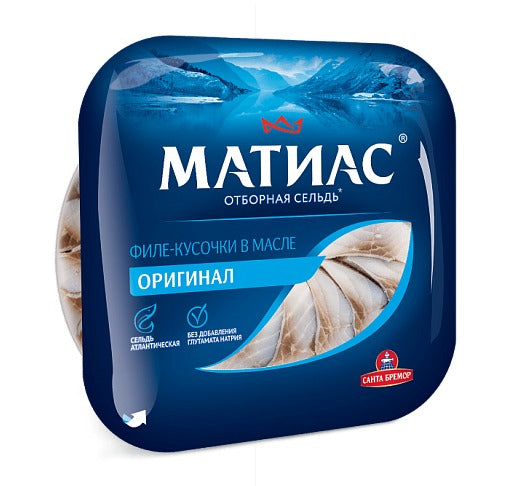 Fillet pieces of herring "Matias" "Original" in oil  200g