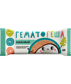 Hematogen "Hematogesha" coconut, 40g