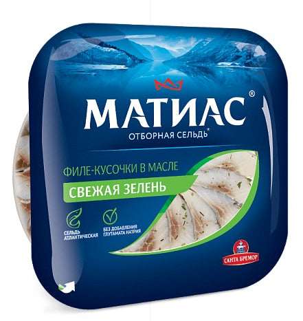 Fillet pieces of herring "Matias" "Fresh greens" in oil  200g