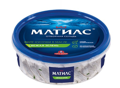 Fillet piFillet pieces of herring "Matias" "Fresh greens" in oil  500g