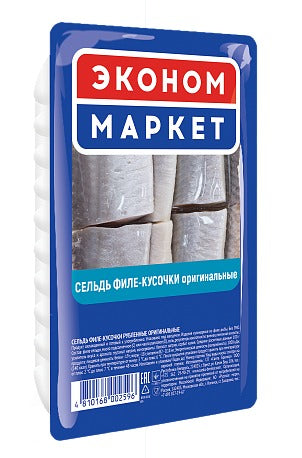 Fillet pieces of herring "Economy Market" "original" chopped in oil  400g