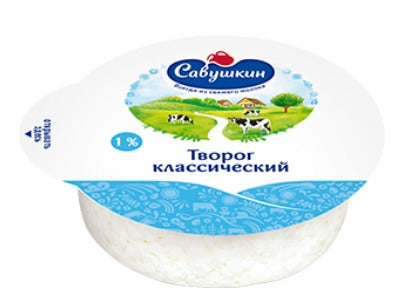 Curds "Savushkin khutorok", fat content - 1%, MultiVac wedge, 300g