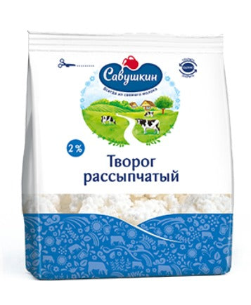 Curds "Rassypchaty", fat content - 2%, package, 350g