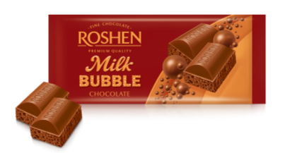 Roshen milk chocolate with bubbles  80g