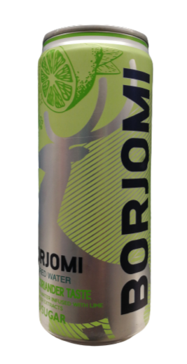 Mineral Water "Borjomi" Carbonated Lime-Coriander Flavored, 0.33L