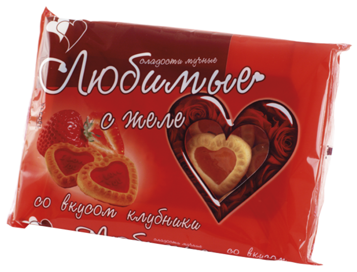 Flour sweets "Favorite" with strawberry-flavored jelly, 400 g