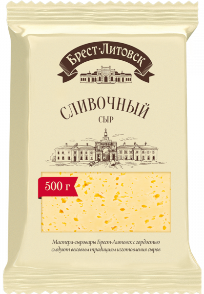 Semi-hard cheese "Brest-Litovsk" Creamy, 50%,  500g сливочный