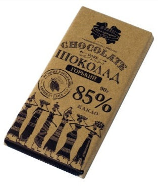 Belarusian bitter chocolate 85% in Kraft Papers Communark 90g