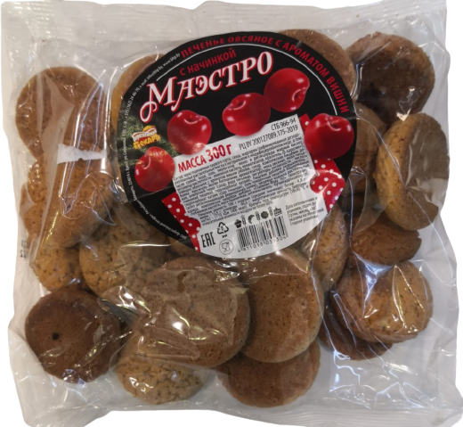 Oatmeal cookies "Maestro" with cherry flavor 300g