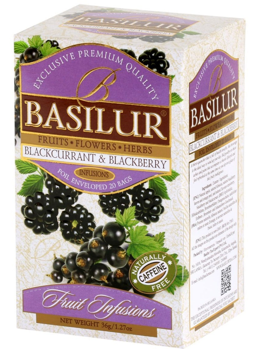 Tea drink "Basilur" black currant and blackberry, 25 sachets.