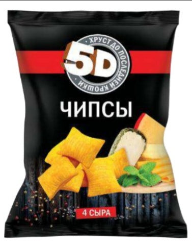 Wheat chips "5D" with 4 cheese flavor, 85g