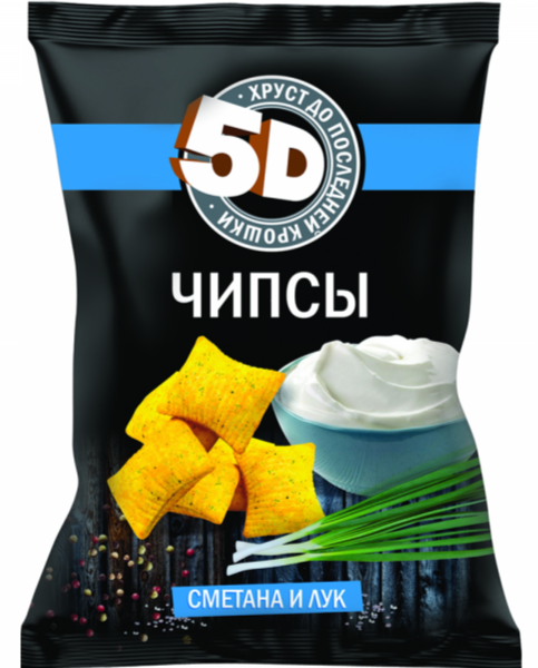 5D Wheat Chips Sour Cream and Onion, 90g