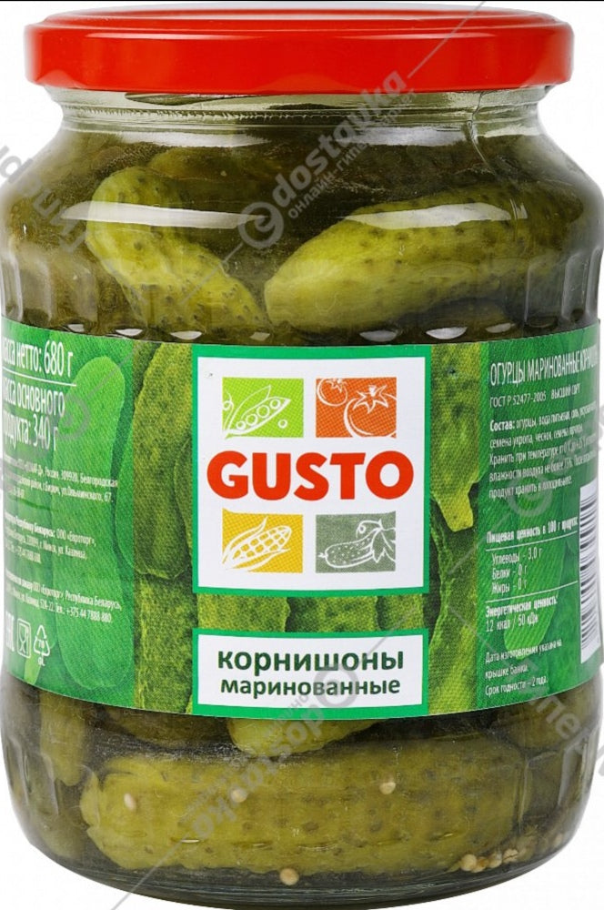 Pickled cucumbers "Gusto" 680g