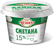 Cream President 15%, 200g