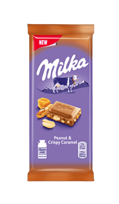 Milk chocolate "Milka" peanut & crispy caramel    90g