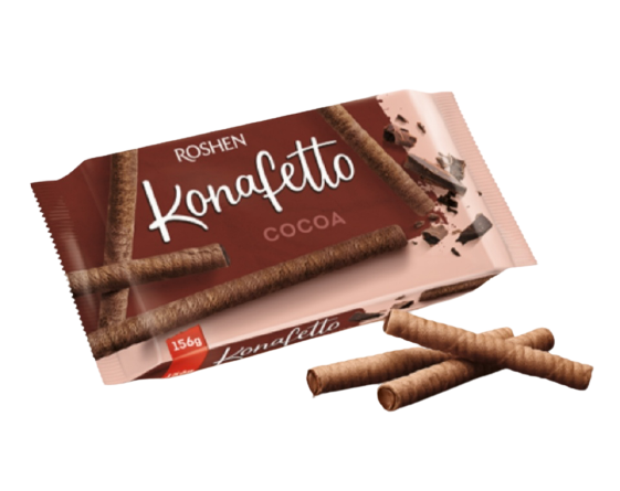 Konafetto wafer rolls with cocoa cream filling 156g