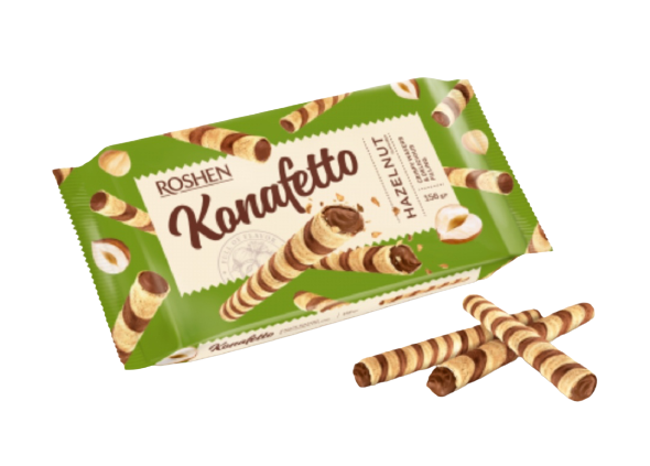 Konafetto wafer rolls with nut filling  156g