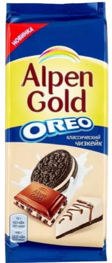 Milk chocolate "Alpen Gold" and Oreo cookies   95g