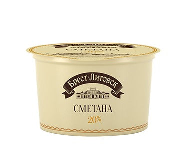 Sour cream "Brest-Litovsk", fat content - 20%, plastic cup, 180g