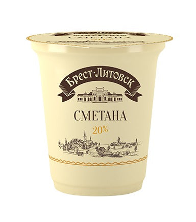 Sour cream "Brest-Litovsk", fat content - 20 %, plastic cup, 300g