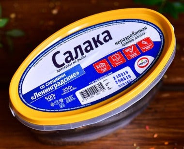 Baltic herring spiced with spices Leningradskaya 500g(Салака балтийская пряного посола со специями Ленинградская)
