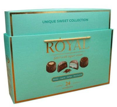 Festive Gift Set of chocolates "ROYAL COLLECTION" with a handbag, TURQUOISE 370g