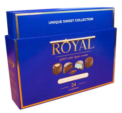 Festive Gift Set of chocolates "ROYAL COLLECTION" with handbag, BLUE 370g