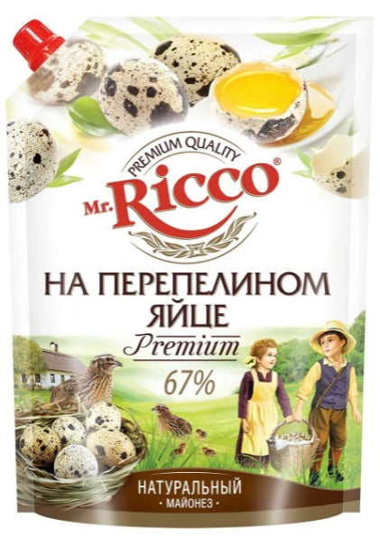 Mr.Ricco Organic Mayonnaise on Quail Egg, 67%, 400 ml