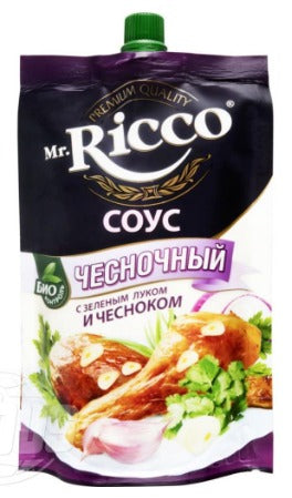 Garlic sauce Mr. Ricco with green onions and garlic, 210g