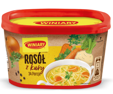 Instant chicken broth in a 170g container
