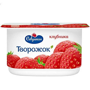 Dessert cottage cheese paste fat mass fraction 3.5% with fruit filler "Strawberry" ps/st 120g