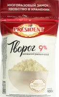 COTTAGE CHEESE 9% HOMEMADE CRUSHED PRESIDENT D/P 900G