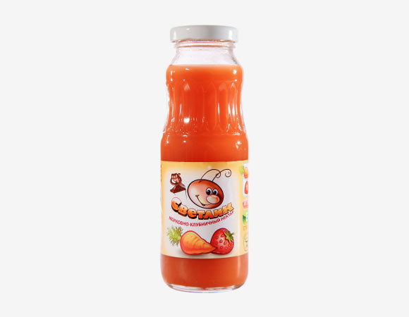 CARROT AND STRAWBERRY NECTAR "SVETLIK" WITH PULP 250ML
