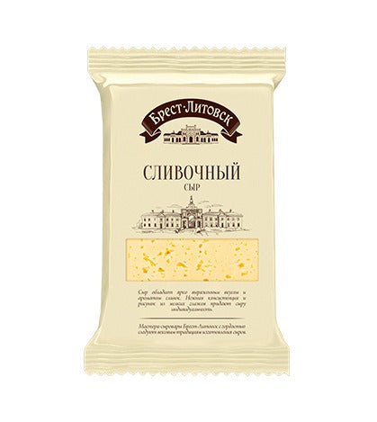 Cheese semi-hard "Brest-Litovsk slivochniy", fat in dry matter - 50 %, film 200g