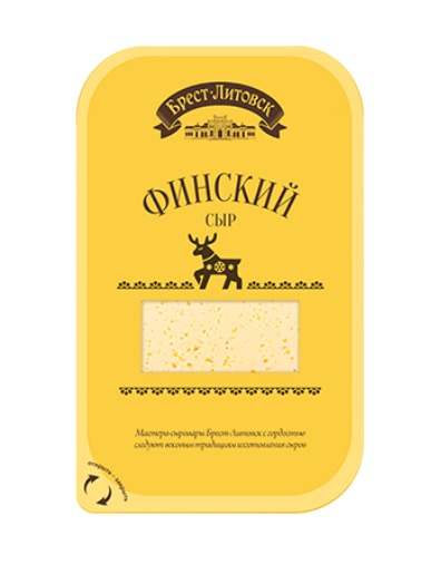 finnish cheese（финский сыр）fat in dry matter - 45 %, multilayer plastic package 150 g