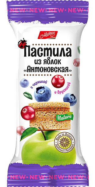 Apple marshmallow "Antonovskaya" with blueberries and lingonberries, flowpack 30g