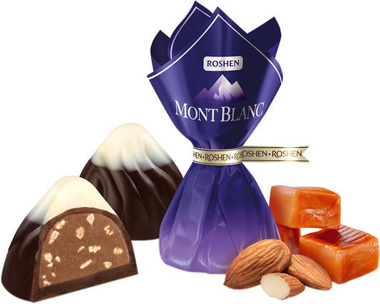 ROSHEN CHOCOLATES “MONT BLANC” WITH CARAMELIZED ALMONDS