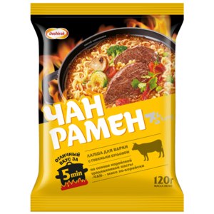 Doshirak noodles for cooking with beef broth Chan Ramen 120g